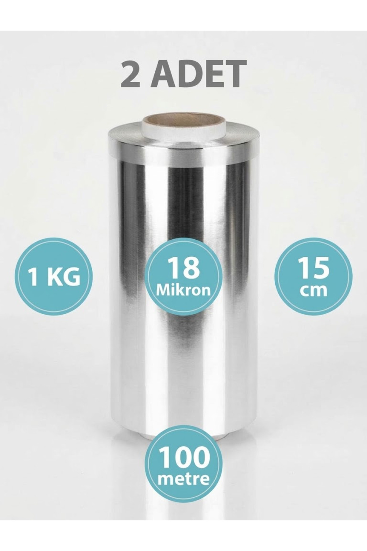 Profesyonel Kuaför Tipi Alüminyum Folyo Jelatin 2 Adet 1 Kg 100 Metre (18 Mikron) Röfle & Balyaj Folyosu